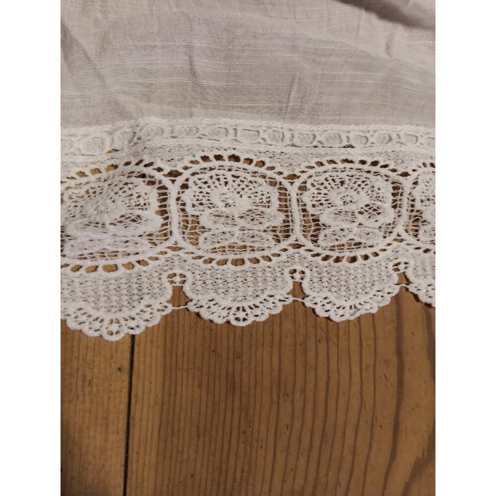 Unique Spectrum Womens Plus 3X Top Off Shoulder Smocked Sheer Peasant Lace NWT - Picture 3 of 10